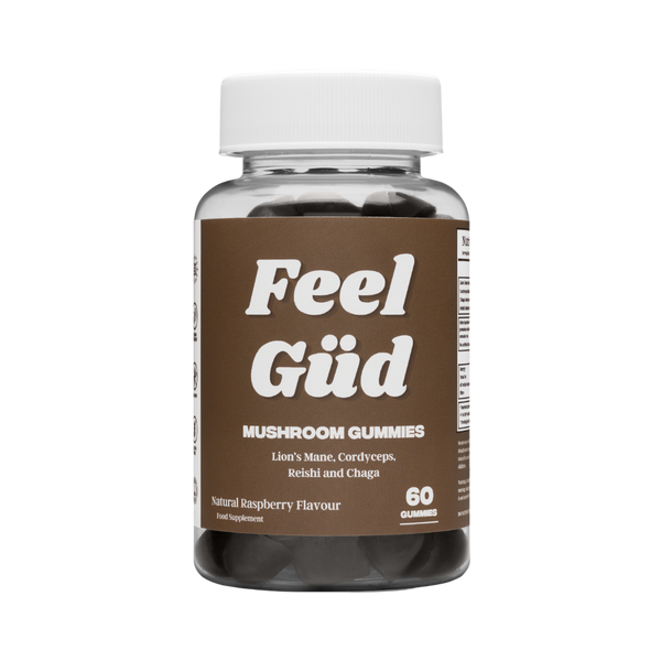 product shot of mushroom gummies by feel gud